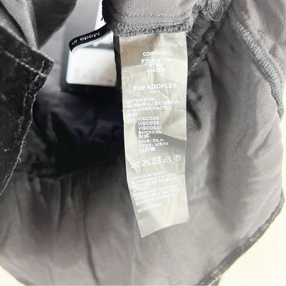 The Kooples crown velvet peplum top long sleeve size 2 nwt - Picture 7 of 8